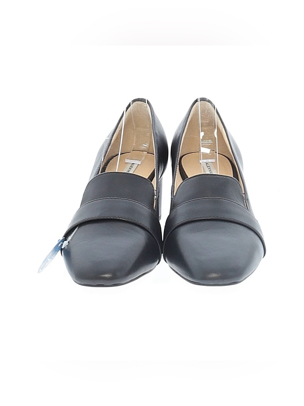 Alex Marie Perison Black Leather Slip-On heeled Loafers